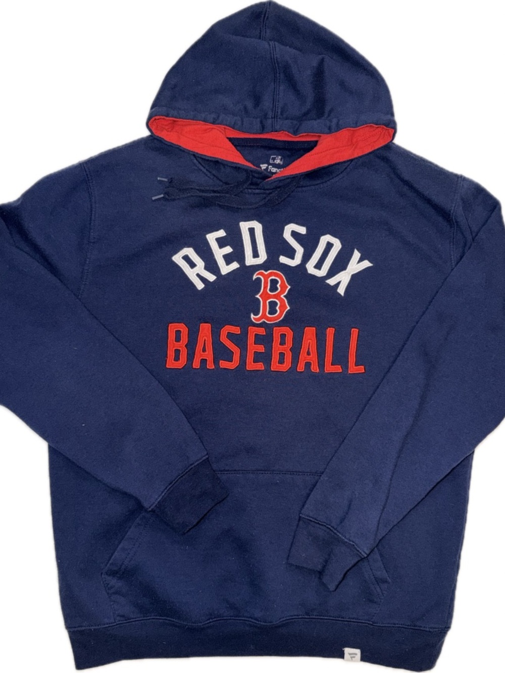 Boston Red Sox Baseball Hoodie Fanatics MLB Navy Blue Red Pullover Sweatshirt